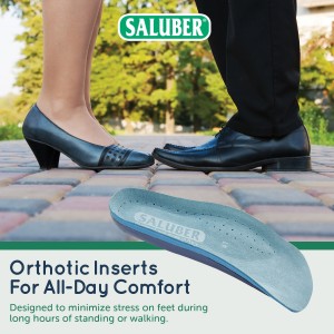 H482-27: PREMIUM 3/4 Length Orthotic Insoles with Arch Support, 3mm Thick Padding