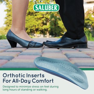 H482-46: PREMIUM 3/4 Length Orthotic Insoles with Arch Support and Metatarsal Pad, 3mm Thick Padding