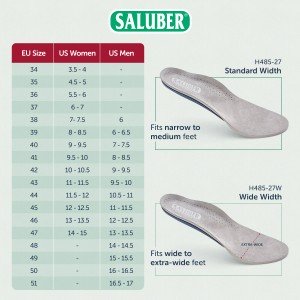 H485-27: COMFORT Full-Length Orthotic Insoles with Arch Support, Extra-Thick 5mm Padding