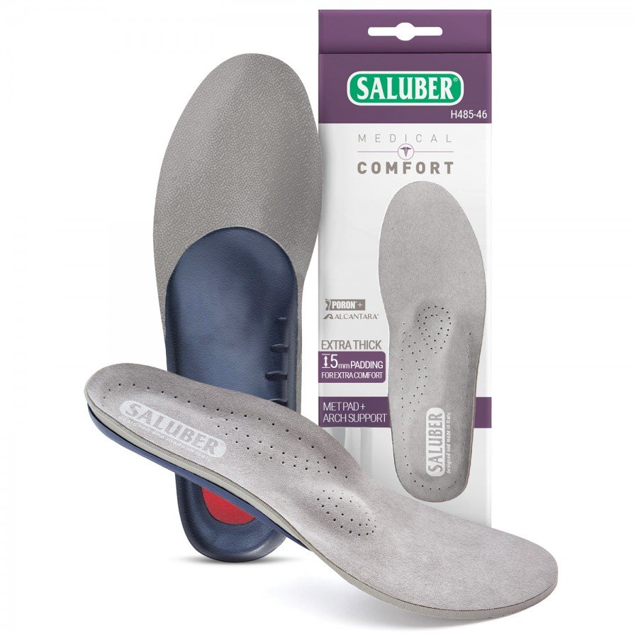 H485-46: COMFORT Full-Length Orthotic Insoles with Arch Support and Metatarsal Pad, Extra-Thick 5mm Padding
